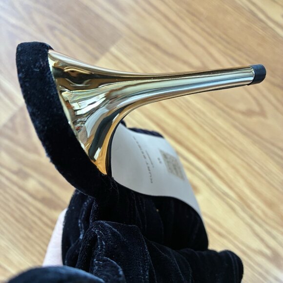 KURT GEIGER LONDON BLOOM MULE BLACK VELVET HEELS - Picture 10 of 10